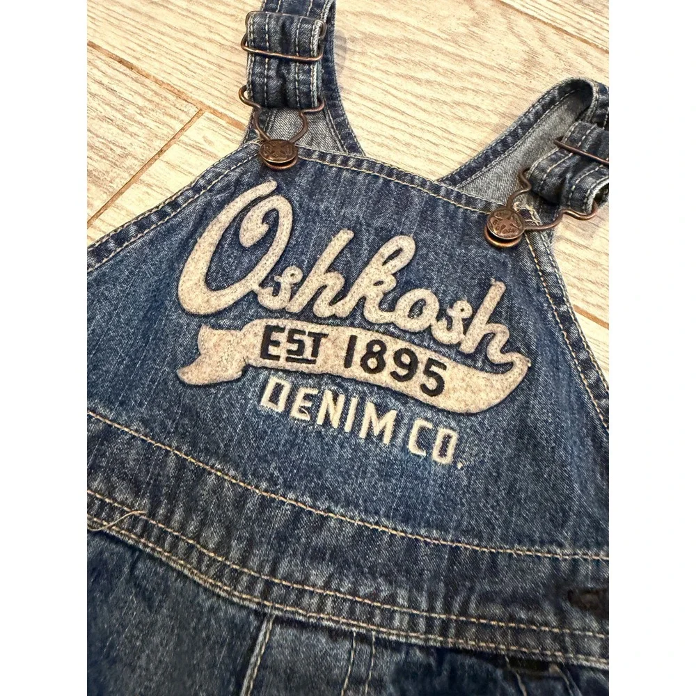 Oshkosh‎ B'gosh 12 Months Baby Denim Overalls Bibs Jeans Vestbak Boys Girls